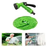 High Quality 15m Hose Pipe with Pipe Connector & 7 in 1 Spray Gun, Plastic Hose Pipe for Car Washing , Gardening, Watering Plants